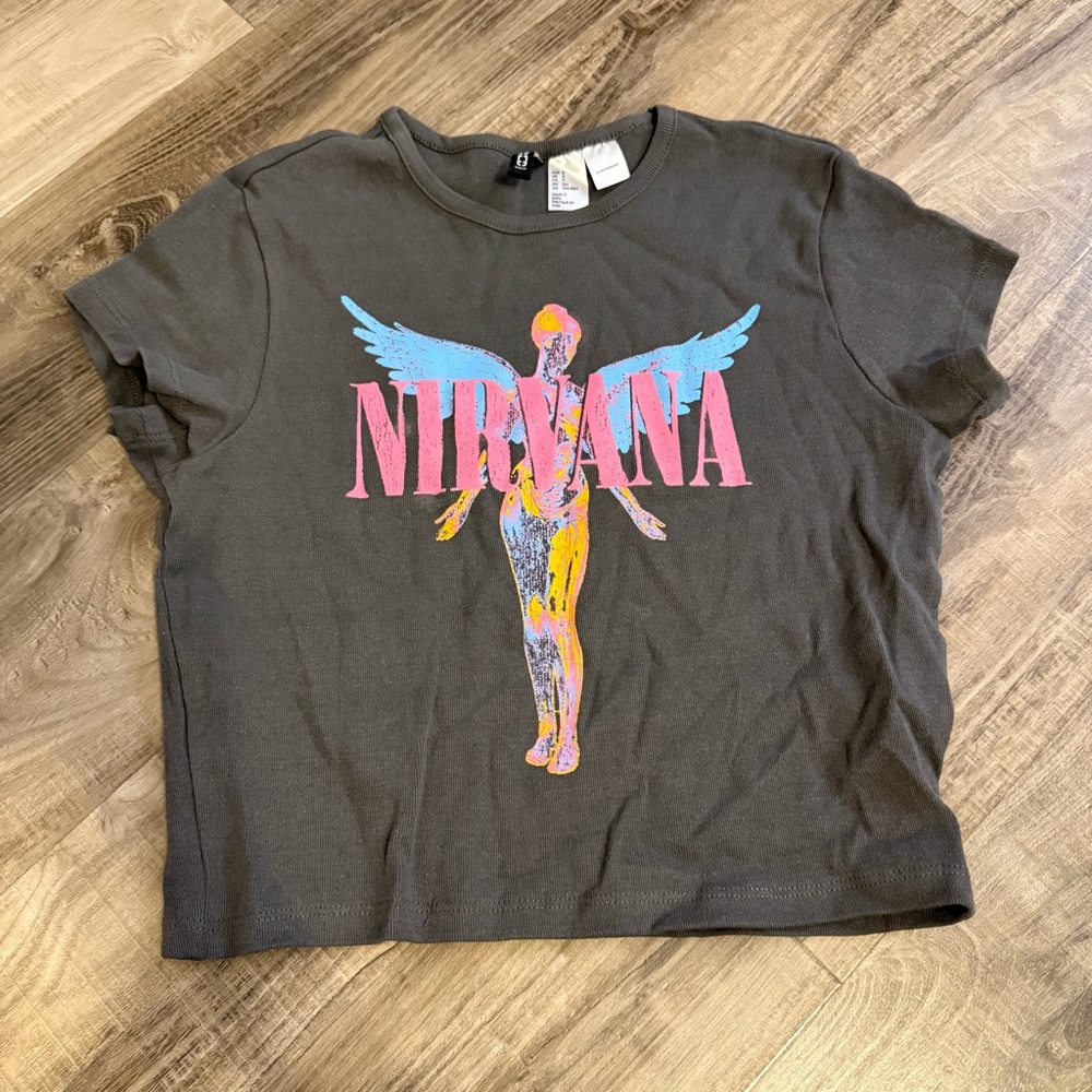 H&M Nirvana Graphic Tee - Gray